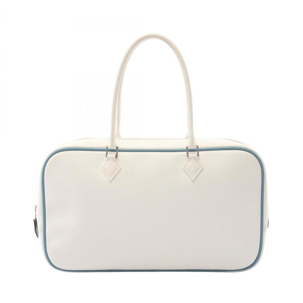 Hermes Plume Elan 28 Handbag, Leather, Veau Epsom Women's, White